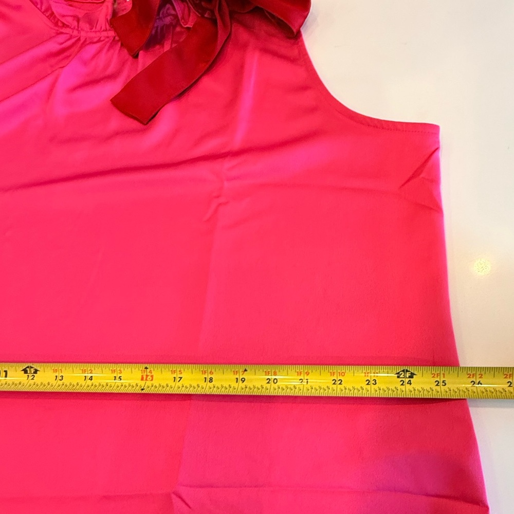 J. Crew Sleeveless Bow-Neck Silk Shell — Fuchsia Pink - Picture 5 of 9